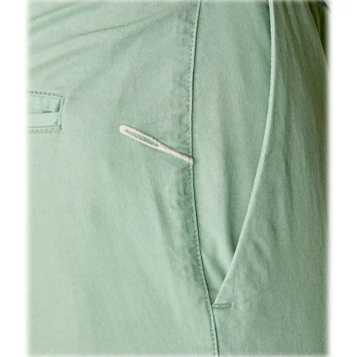 Cruna - New Town Trousers in Cotton - 520 - Salvia - Handmade in Italy - Luxury High Quality Pants - Avvenice