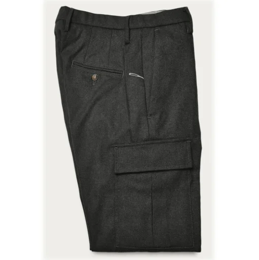 Cruna - Raval Cargo Wool Trousers - 476 - Anthracite - Handmade in Italy - Luxury High Quality Pants - Avvenice