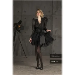 Danilo Forestieri - Body Blouse in Silk Organza - Haute Couture Made in Italy - Luxury Exclusive Collection - Avvenice