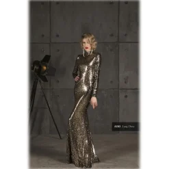 Danilo Forestieri - Long Dress in Full Animalier Sequins - Haute Couture Made in Italy - Luxury Exclusive Collection - Avvenice