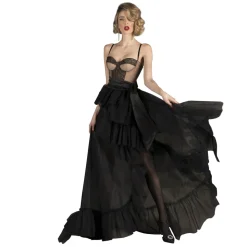Danilo Forestieri - Maxi Skirt in Tulle and Lace - Haute Couture Made in Italy - Luxury Exclusive Collection - Avvenice