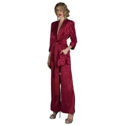 Danilo Forestieri - Palazzo Trousers in Animalier Jacquard - Haute Couture Made in Italy - Luxury Exclusive Collection - Avvenice