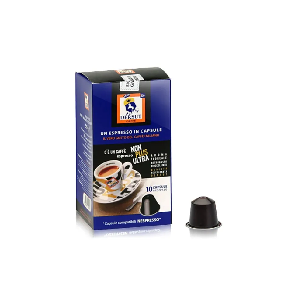 Dersut Caffè - Capsules Non Plus Ultra Nespresso Compatible - 100 % Arabica Coffee in Capsules - Coffee Capsules - 10 x 5,5 g - Avvenice
