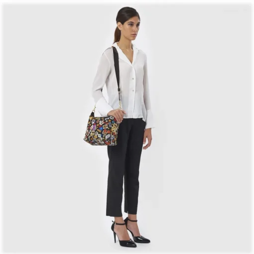 Divo Diva - Dublin - Dark Black - Leather Handbag - Made in Italy - Life is a Game Collection - Luxury High Quality - Avvenice