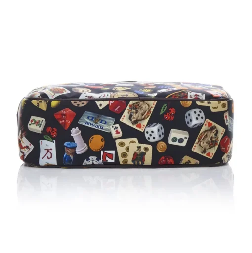 Divo Diva - Las Vegas - Dark Black - Leather Handbag - Made in Italy - Life is a Game Collection - Luxury High Quality - Avvenice