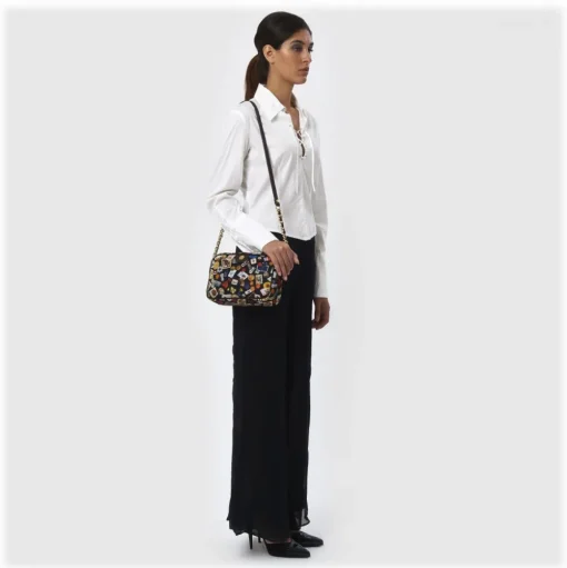 Divo Diva - Las Vegas - Dark Black - Leather Handbag - Made in Italy - Life is a Game Collection - Luxury High Quality - Avvenice