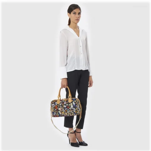 Divo Diva - Montecarlo - Black - Leather Handbag - Made in Italy - Life is a Game Collection - Luxury High Quality - Avvenice