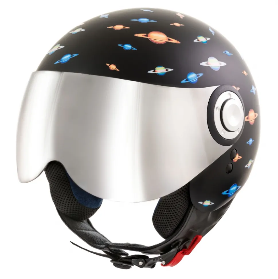 Divo Diva - Planets Matte Black - Special Edition - Osbe Italy - Motorcycle Helmet - High Quality - Made in Italy - Avvenice