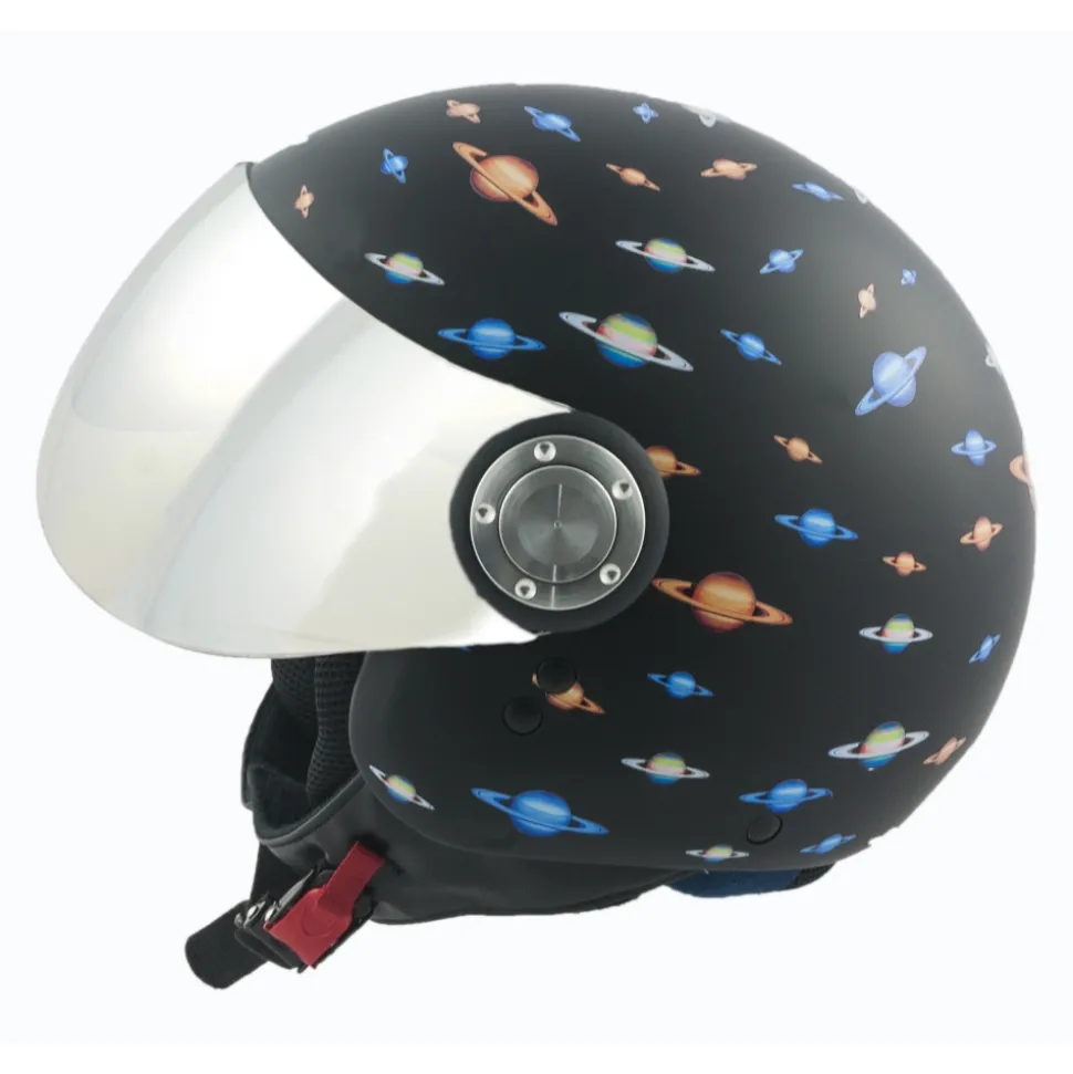 Divo Diva - Planets Matte Black - Special Edition - Osbe Italy - Motorcycle Helmet - High Quality - Made in Italy - Avvenice