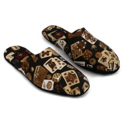Divo Diva - Suite - Dark Brown - Fabric Slippers - Made in Italy - Life is a Game Collection - Luxury High Quality - Avvenice