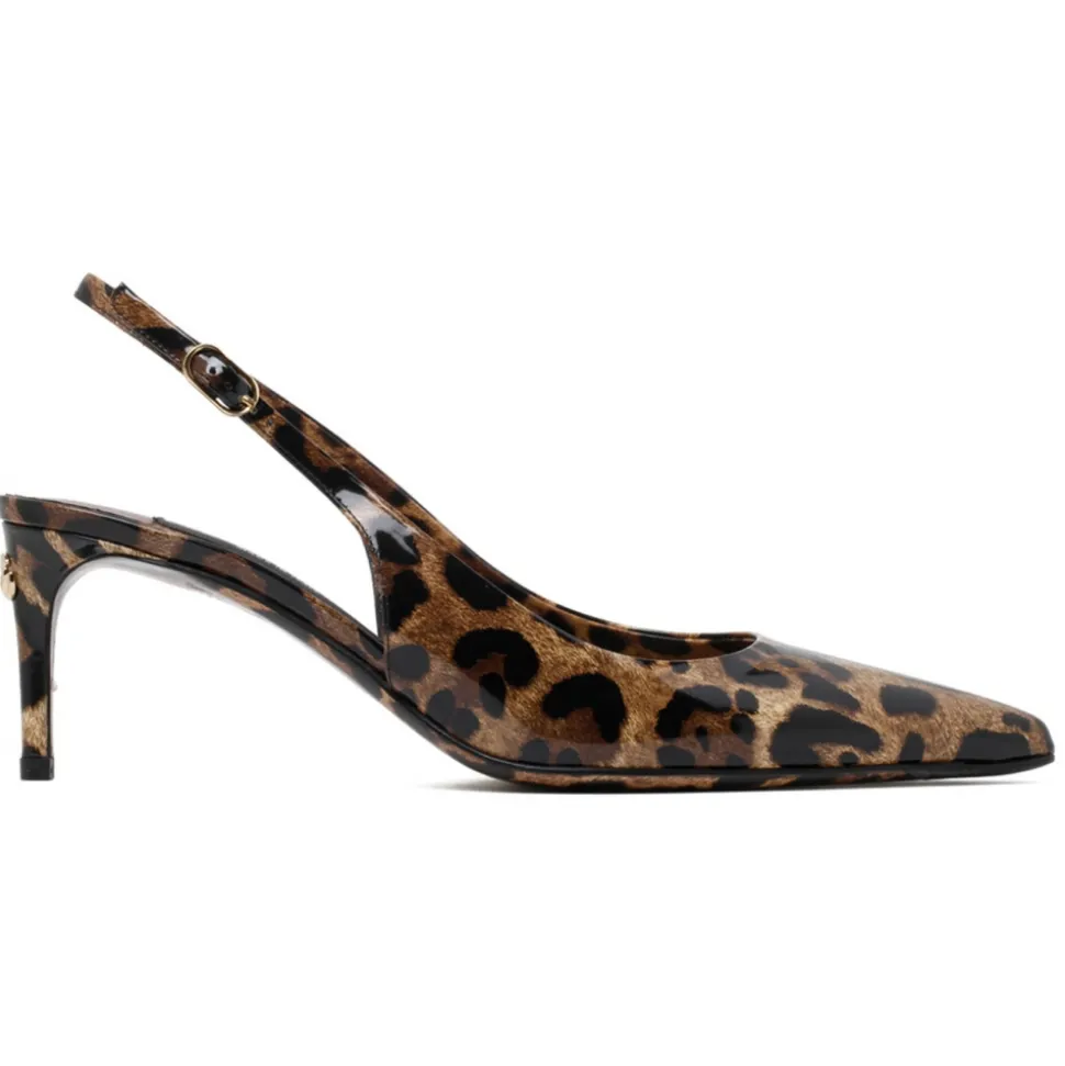 Dolce & Gabbana - Animalier Brown Calf Leather Slingback Pumps - Dolce & Gabbana Exclusive Luxury Collection - Avvenice