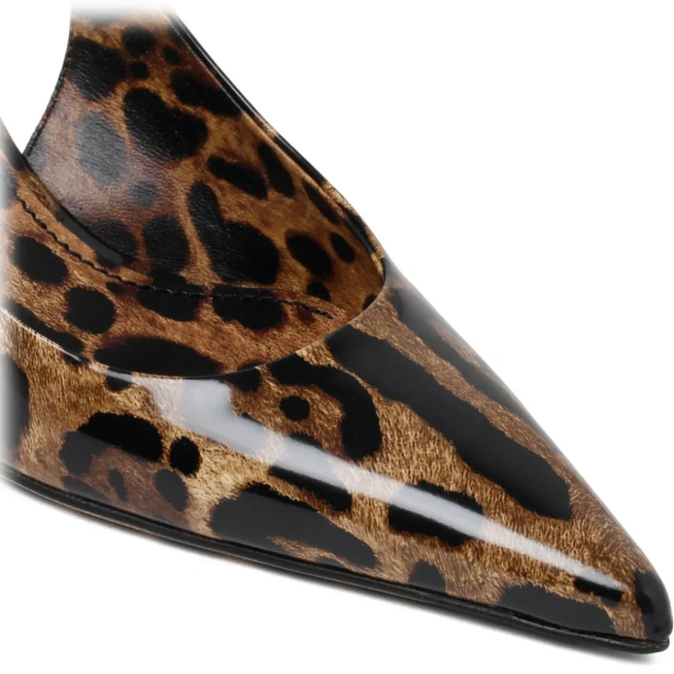 Dolce & Gabbana - Animalier Brown Calf Leather Slingback Pumps - Dolce & Gabbana Exclusive Luxury Collection - Avvenice