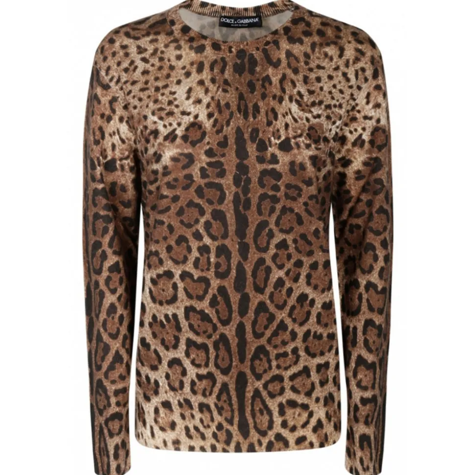 Dolce & Gabbana - Animalier Brown Cashmere Sweater - Dolce & Gabbana Exclusive Luxury Collection - Avvenice