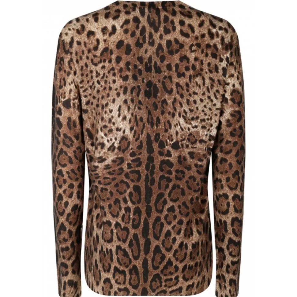 Dolce & Gabbana - Animalier Brown Cashmere Sweater - Dolce & Gabbana Exclusive Luxury Collection - Avvenice