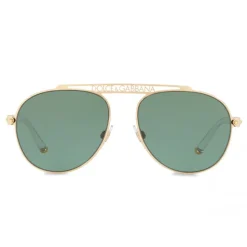 Dolce & Gabbana - Aviator Sunglasses with DG Logo - Gold - Dolce & Gabbana Eyewear - Avvenice