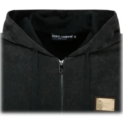 Dolce & Gabbana - Black and Multicolour Cotton Logo Patch Sweatshirt - Dolce & Gabbana Exclusive Luxury Collection - Avvenice