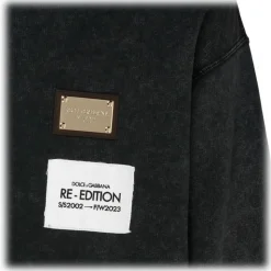 Dolce & Gabbana - Black and Multicolour Cotton Logo Patch Sweatshirt - Dolce & Gabbana Exclusive Luxury Collection - Avvenice