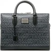 Dolce & Gabbana - Black and Grey Calf Leather Logo Print Brief Case - Dolce & Gabbana Exclusive Luxury Collection - Avvenice