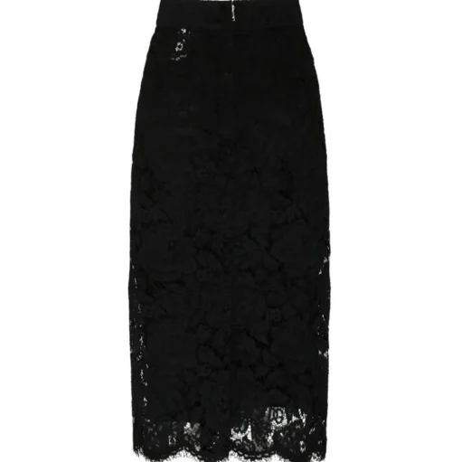 Dolce & Gabbana - Black Stretch Silk Midi Skirt - Dolce & Gabbana Exclusive Luxury Collection - Avvenice
