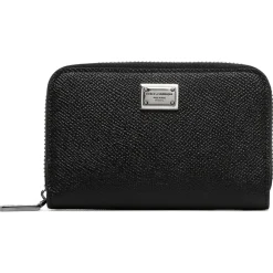 Dolce & Gabbana - Black Calf Leather Logo Plaque Wallet - Dolce & Gabbana Exclusive Luxury Collection - Avvenice