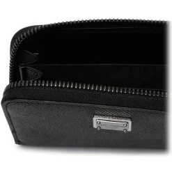 Dolce & Gabbana - Black Calf Leather Logo Plaque Wallet - Dolce & Gabbana Exclusive Luxury Collection - Avvenice