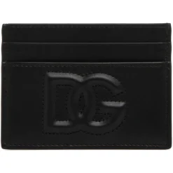 Dolce & Gabbana - Black Calf Leather Embossed Logo Cardholder - Dolce & Gabbana Exclusive Luxury Collection - Avvenice
