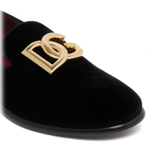 Dolce & Gabbana - Black Leonardo Velvet Loafers - Dolce & Gabbana Exclusive Luxury Collection - Avvenice