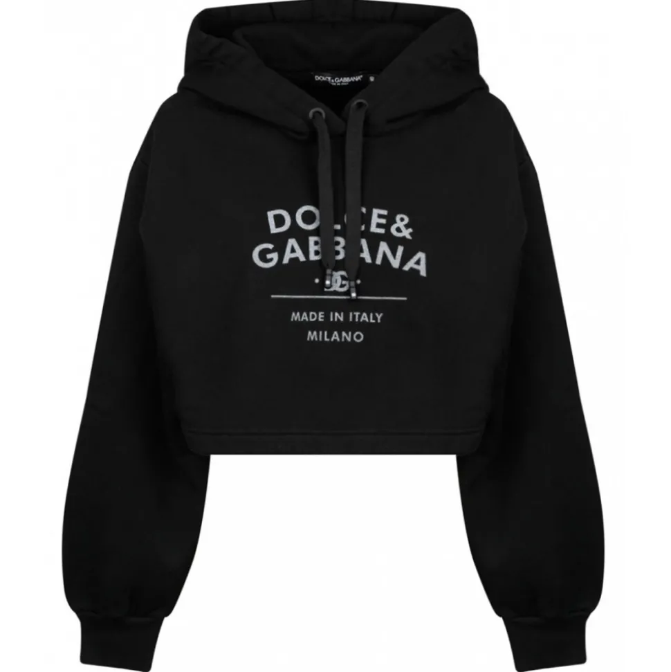 Dolce & Gabbana - Black Logo Lettering Jersey Hoodie - Dolce & Gabbana Exclusive Luxury Collection - Avvenice