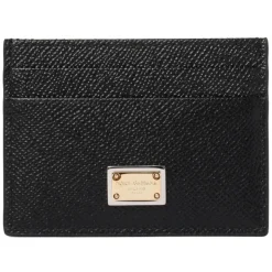 Dolce & Gabbana - Black Calf Leather Logo Cardholder - Dolce & Gabbana Exclusive Luxury Collection - Avvenice