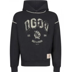 Dolce & Gabbana - Black DG Print Hoodie - Dolce & Gabbana Exclusive Luxury Collection - Avvenice