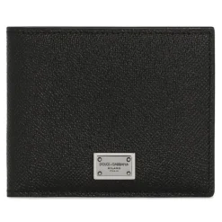 Dolce & Gabbana - Black and White Calf Leather Logo Print Wallet - Dolce & Gabbana Exclusive Luxury Collection - Avvenice