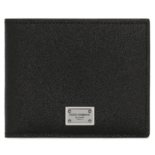 Dolce & Gabbana - Black and White Calf Leather Logo Print Wallet - Dolce & Gabbana Exclusive Luxury Collection - Avvenice