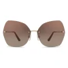 Dolce & Gabbana - Butterfly Sunglasses with Metallic Details - Gold Brown - Dolce & Gabbana Eyewear - Avvenice