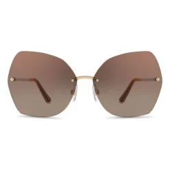 Dolce & Gabbana - Butterfly Sunglasses with Metallic Details - Gold Brown - Dolce & Gabbana Eyewear - Avvenice