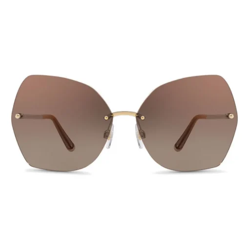 Dolce & Gabbana - Butterfly Sunglasses with Metallic Details - Gold Brown - Dolce & Gabbana Eyewear - Avvenice