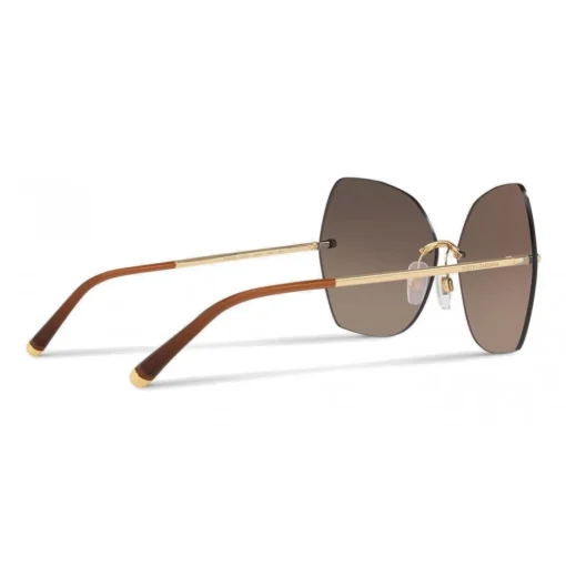 Dolce & Gabbana - Butterfly Sunglasses with Metallic Details - Gold Brown - Dolce & Gabbana Eyewear - Avvenice