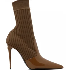 Dolce & Gabbana - Caramel Brown Calf Leather Ankle Boots - Dolce & Gabbana Exclusive Luxury Collection - Avvenice