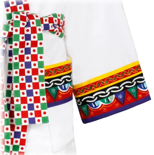 Dolce & Gabbana - Carretto Sciliano Printed Trim Bathrobe - Dolce & Gabbana Exclusive Luxury Collection - Avvenice