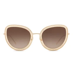 Dolce & Gabbana - Cat Eye Devotion Sunglasses with Lace - Gold - Dolce & Gabbana Eyewear - Avvenice