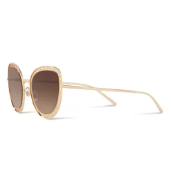 Dolce & Gabbana - Cat Eye Devotion Sunglasses with Lace - Gold - Dolce & Gabbana Eyewear - Avvenice