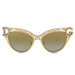 Dolce & Gabbana - Cat Eye Sunglasses Devotion - Gold Barocco - Dolce & Gabbana Eyewear - Avvenice