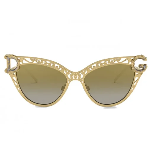 Dolce & Gabbana - Cat Eye Sunglasses Devotion - Gold Barocco - Dolce & Gabbana Eyewear - Avvenice