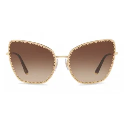 Dolce & Gabbana - Cat-Eye Sunglasses with "Sacred Heart" Metal Profile - Gold & Havana - Dolce & Gabbana Eyewear - Avvenice