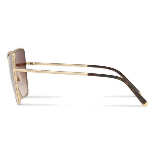 Dolce & Gabbana - Cat-Eye Sunglasses with "Sacred Heart" Metal Profile - Gold & Havana - Dolce & Gabbana Eyewear - Avvenice