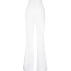 Dolce & Gabbana - Cream White Tailored Wide Leg Trousers - Dolce & Gabbana Exclusive Luxury Collection - Avvenice