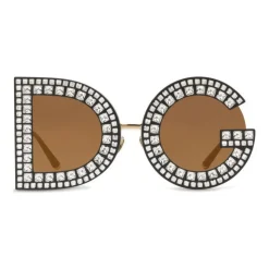 Dolce & Gabbana - DG Sunglasses with Crystals - Black with Crystals - Dolce & Gabbana Eyewear - Avvenice