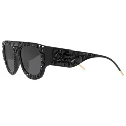 Dolce & Gabbana - King Domenico Sunglasses - Black with Black Crystals - Dolce & Gabbana Eyewear - Avvenice