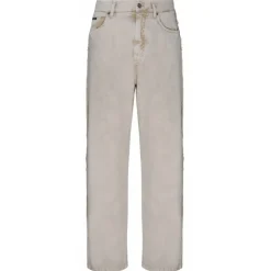 Dolce & Gabbana - Light Beige Cotton Frayed Trim Jeans - Dolce & Gabbana Exclusive Luxury Collection - Avvenice