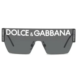 Dolce & Gabbana - Mask Sunglasses DG Logo - Black - Dolce & Gabbana Eyewear - Avvenice