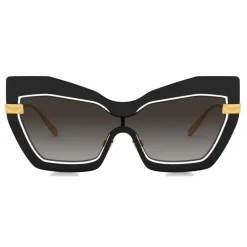 Dolce & Gabbana - Mask Sunglasses Plaque Logo - Black - Dolce & Gabbana Eyewear - Avvenice